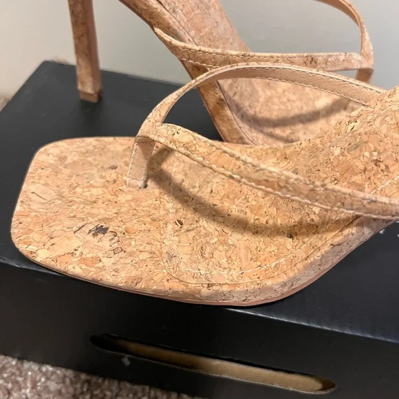 Fashion Nova Cork Thong Mule Heels - Picture 2 of 6